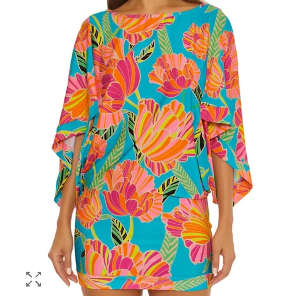 Trina Turk Poppy Tunic swim cover-up or top size XL